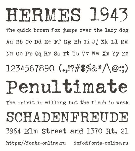 hermes 1943 font.